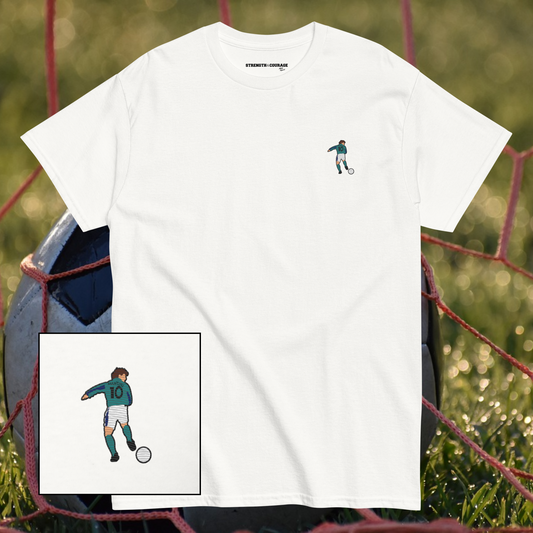 Embroidered Roberto Mancini Cotton Tshirt. Vintage Graphic Tee, Free Shipping, sizes S–3XL. Shop now!