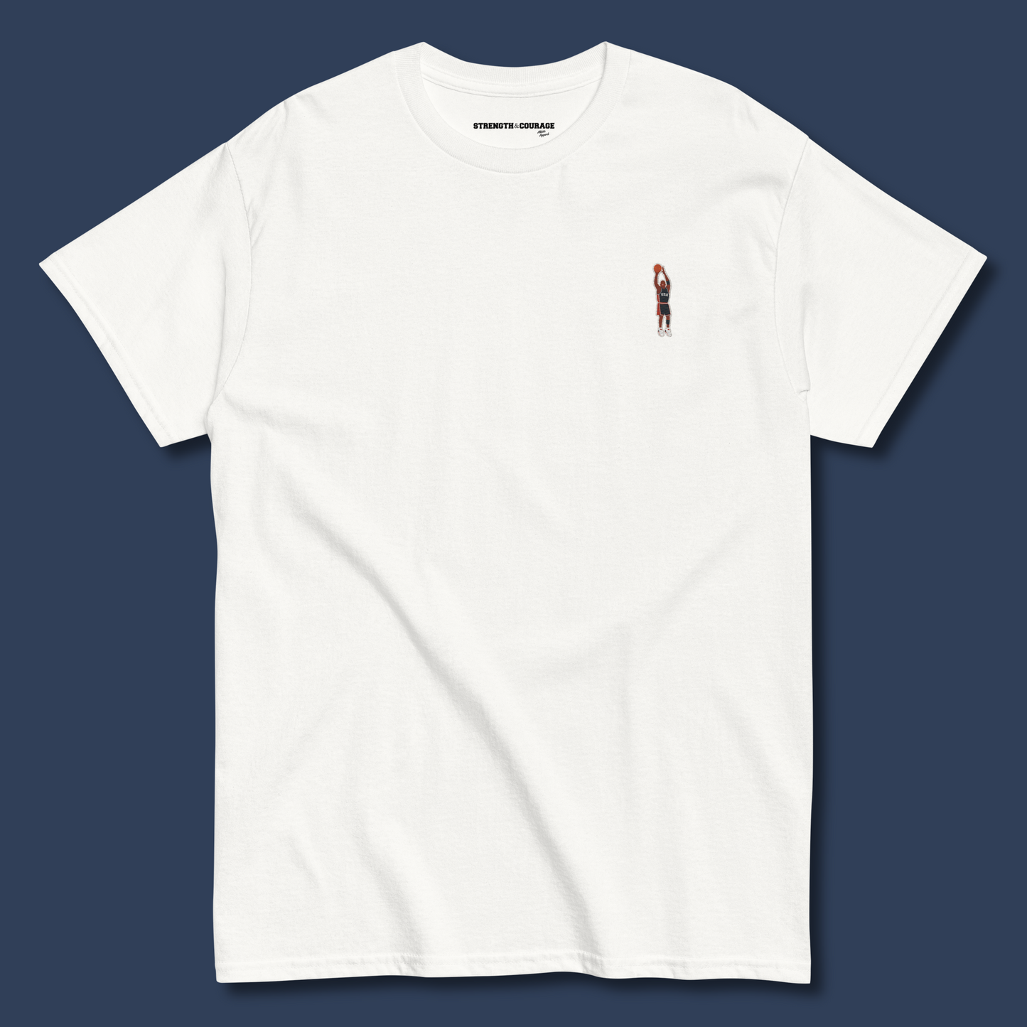 Celebrate Michael Jordan and the legendary Dream Team with this premium embroidered T-shirt. Inspired by the Olympic Games and Basketball history, this timeless design is perfect for true fans of the game.