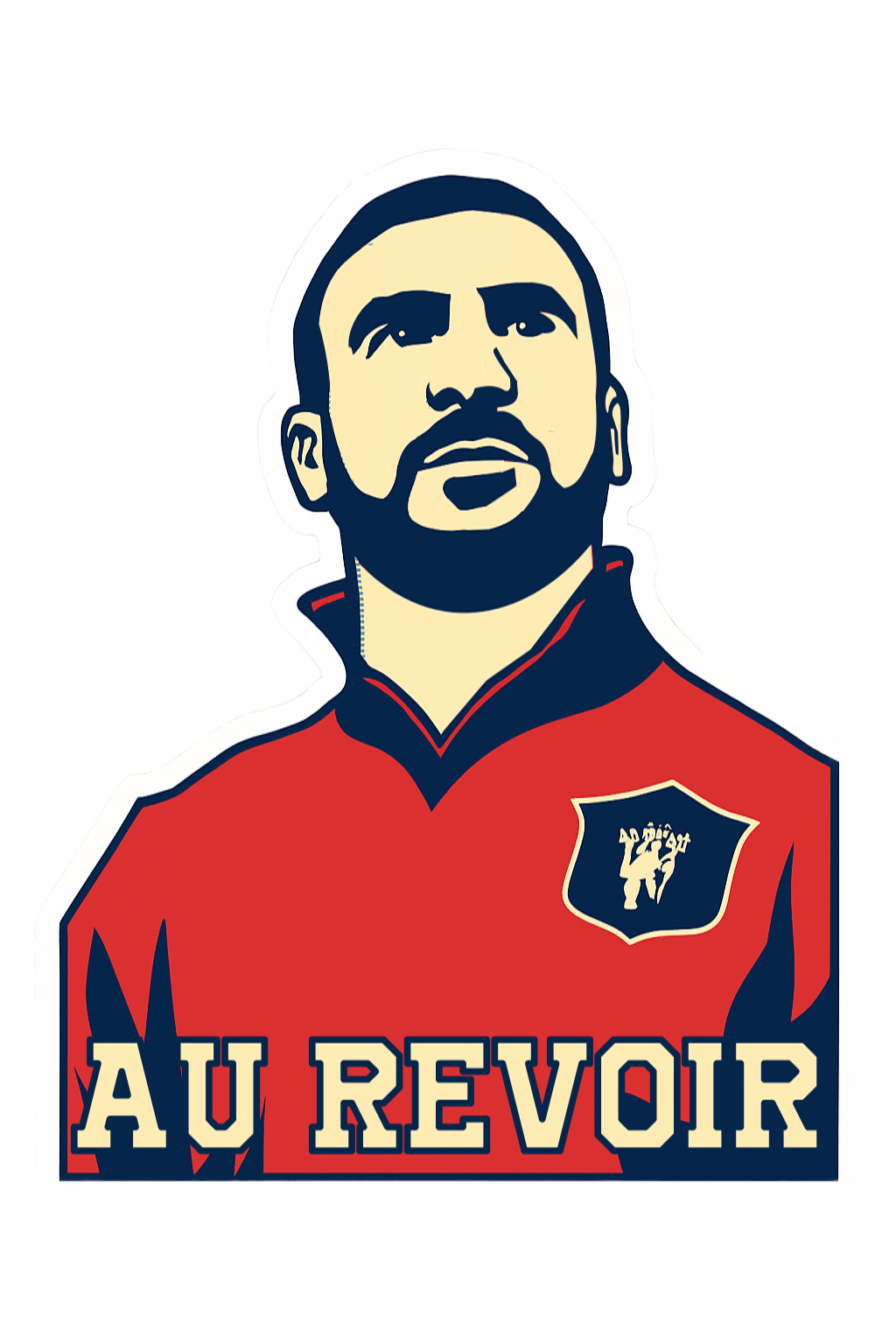 Cotton T-shirt featuring Eric Cantona, the multiple-time Manchester United champion, as the embroidery subject. Vintage style, available from S to 3XL, free shipping, Shop now.