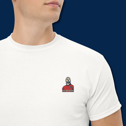 Cotton T-shirt featuring Eric Cantona, the multiple-time Manchester United champion, as the embroidery subject. Vintage style, available from S to 3XL, free shipping, Shop now.