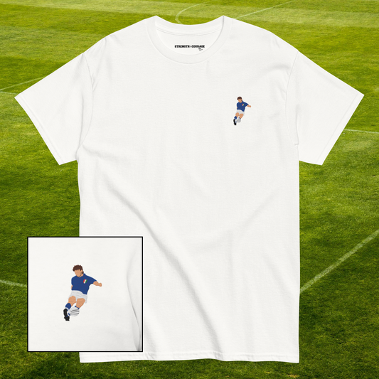 Embroidered Baggio Cotton Tshirt. Vintage Graphic Tee, Free Shipping, sizes S–3XL. Shop now!