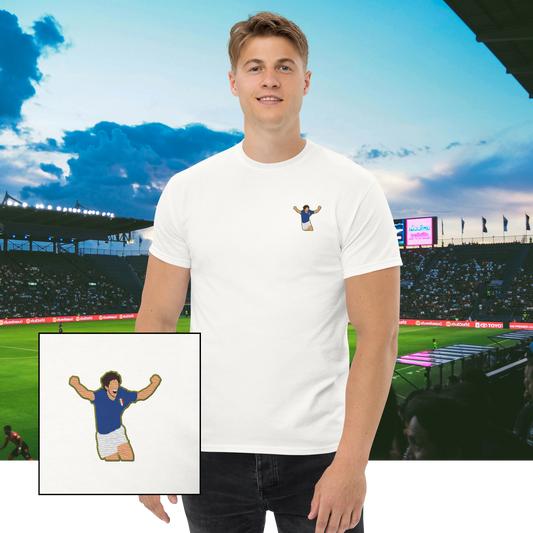 Embroidered Paolo Rossi Cotton Tshirt. Vintage Graphic Tee, Free Shipping, sizes S–3XL. Shop now!