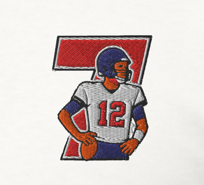 Embroidered cotton T-shirt featuring Tom Brady captured mid-throw in an iconic NFL moment. This vintage-inspired T-shirt design celebrates his unmatched Super Bowl legacy and leadership on the field. Made from premium cotton, it’s a stylish graphic tee for true football fans. A perfect Tshirt gift for him with free shipping included. Honor Tom Brady’s greatness and Nike-inspired athletic spirit with this exclusive design.