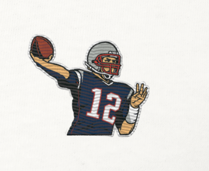 Embroidered cotton T-shirt featuring Tom Brady, the legendary New England Patriots quarterback, captured mid-throw in an iconic NFL moment. This vintage-inspired T-shirt design celebrates his unmatched Super Bowl legacy and leadership on the field. Made from premium cotton, it’s a stylish graphic tee for true football fans. A perfect Tshirt gift for him with free shipping included. Honor Tom Brady’s greatness and Nike-inspired athletic spirit with this exclusive design.