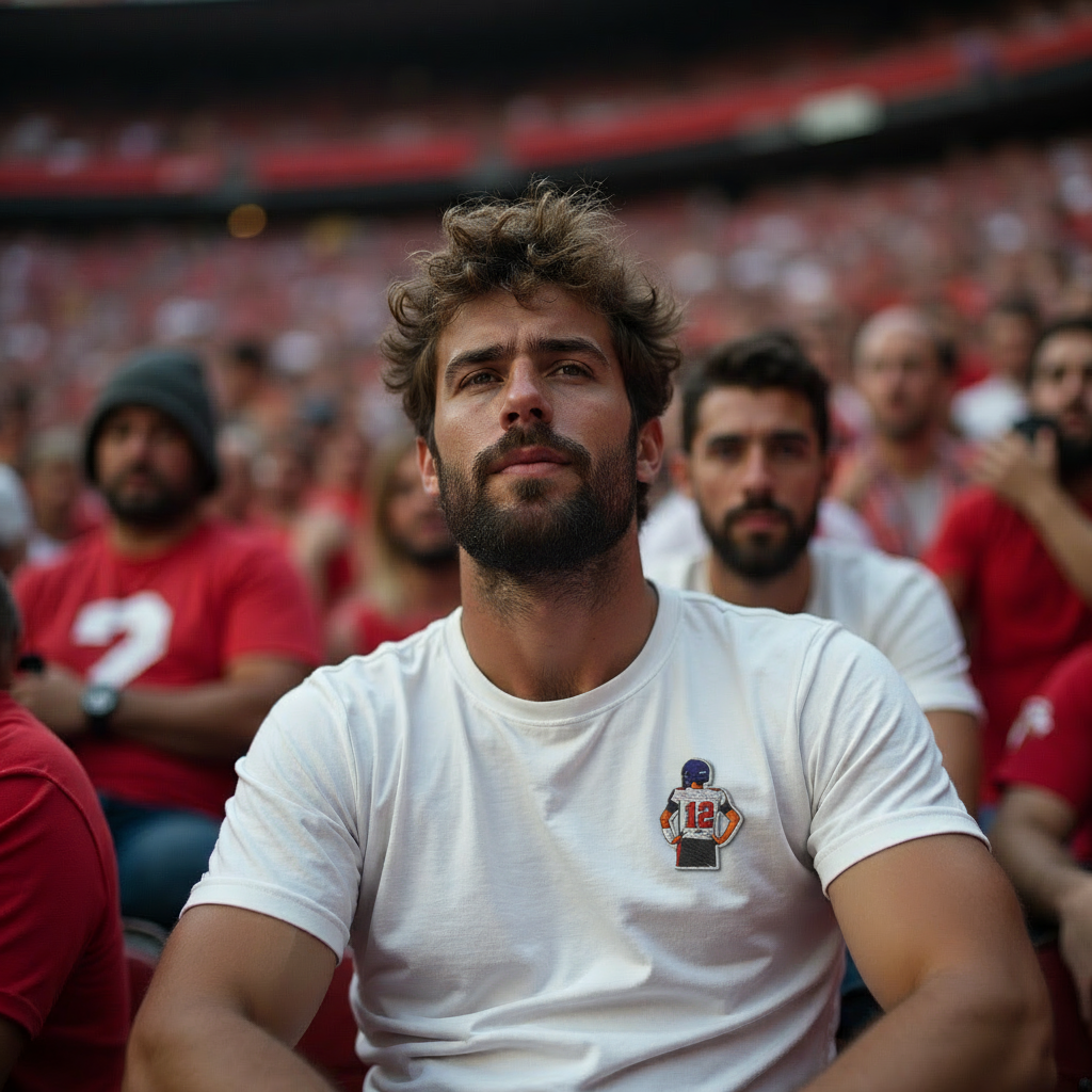 Embroidered cotton T-shirt featuring Tom Brady, the legendary Tampa Bay Buccaneers quarterback, captured mid-throw in an iconic NFL moment. This vintage-inspired T-shirt design celebrates his unmatched Super Bowl legacy and leadership on the field. Made from premium cotton, it’s a stylish graphic tee for true football fans. A perfect Tshirt gift for him with free shipping included. Honor Tom Brady’s greatness and Nike-inspired athletic spirit with this exclusive design.