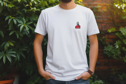 Cotton T-shirt featuring Eric Cantona, the multiple-time Manchester United champion, as the embroidery subject. Vintage style, available from S to 3XL, free shipping, Shop now.