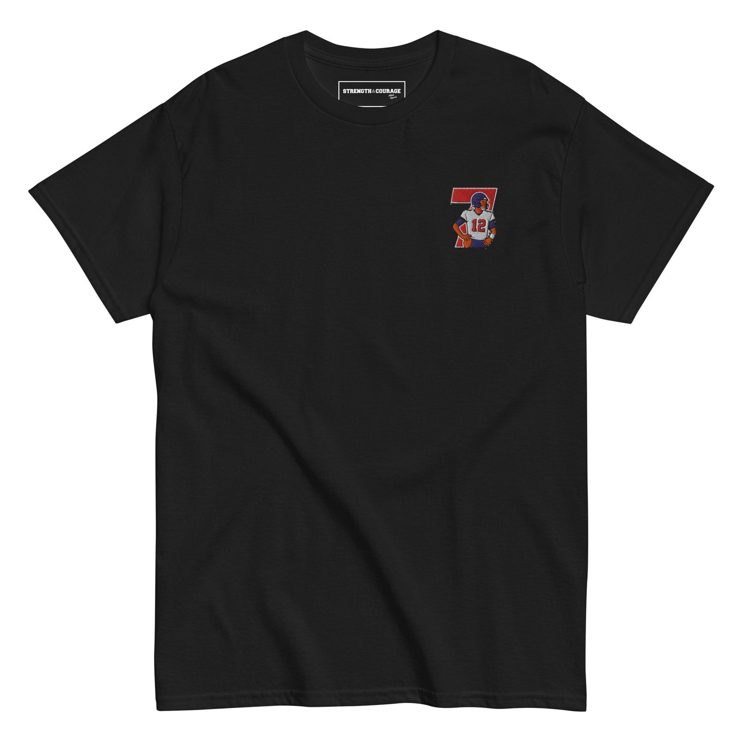 Embroidered cotton T-shirt featuring Tom Brady captured mid-throw in an iconic NFL moment. This vintage-inspired T-shirt design celebrates his unmatched Super Bowl legacy and leadership on the field. Made from premium cotton, it’s a stylish graphic tee for true football fans. A perfect Tshirt gift for him with free shipping included. Honor Tom Brady’s greatness and Nike-inspired athletic spirit with this exclusive design.