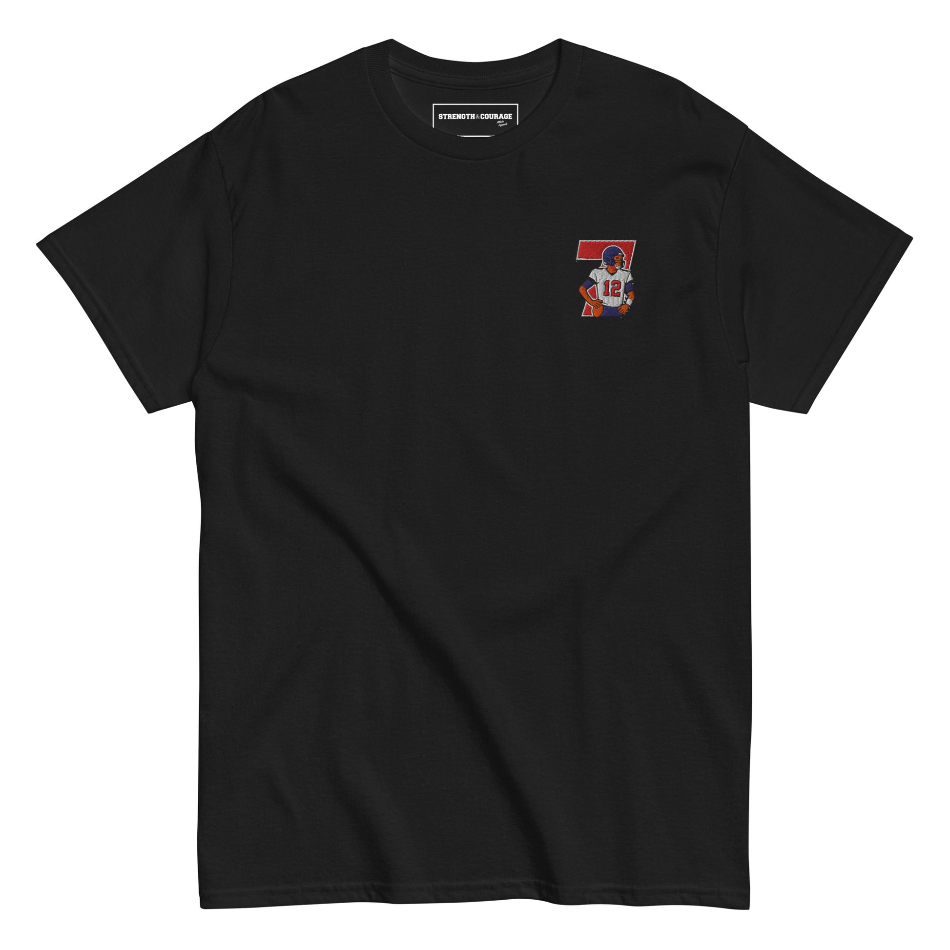 Embroidered cotton T-shirt featuring Tom Brady captured mid-throw in an iconic NFL moment. This vintage-inspired T-shirt design celebrates his unmatched Super Bowl legacy and leadership on the field. Made from premium cotton, it’s a stylish graphic tee for true football fans. A perfect Tshirt gift for him with free shipping included. Honor Tom Brady’s greatness and Nike-inspired athletic spirit with this exclusive design.