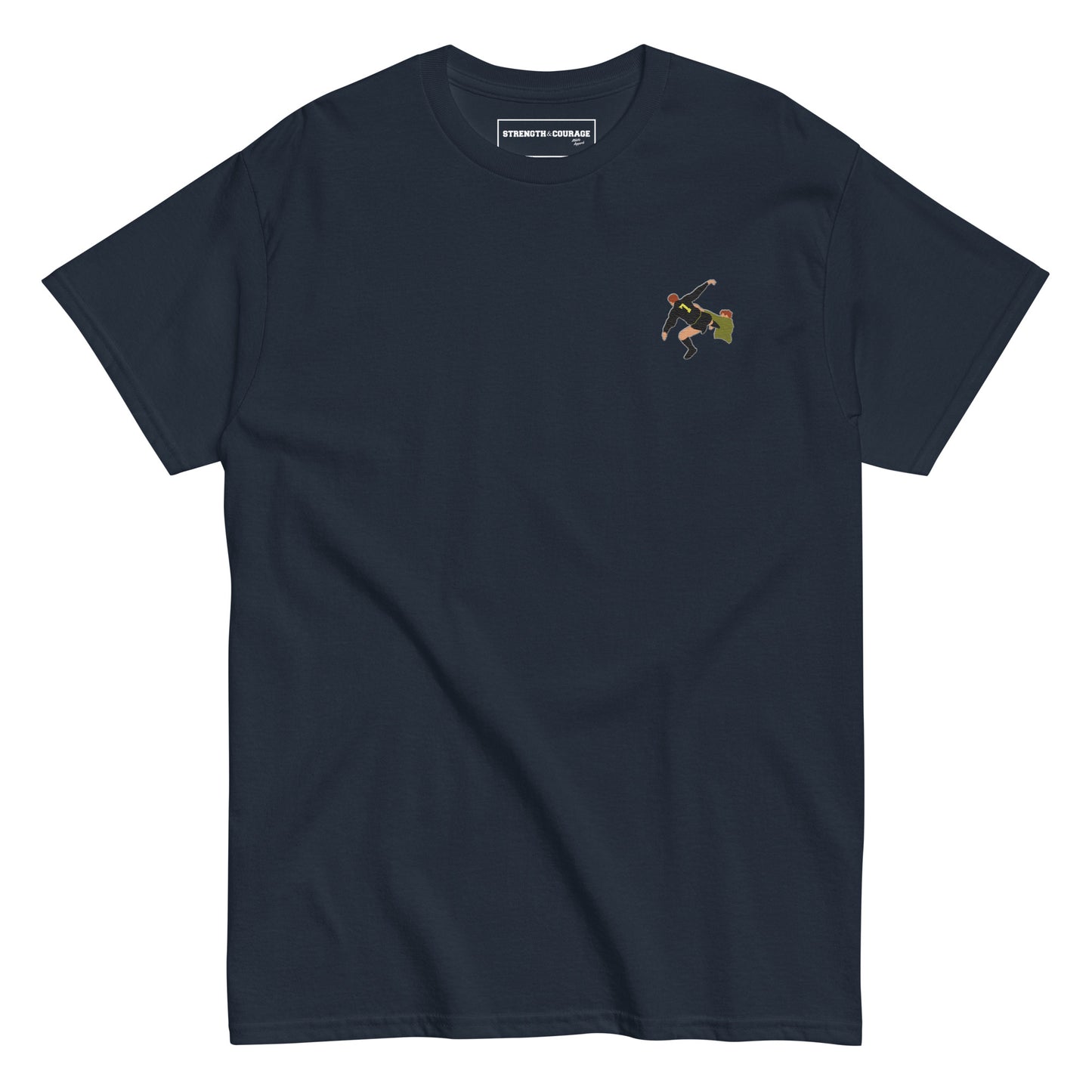 Eric Cantona Manchester United Iconic Moment | Embroidered T-Shirt, perfect also as a gift for him.