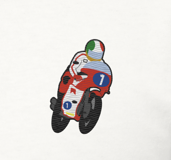 Giacomo Agostini MotoGP Legend | Embroidered T-Shirt, perfect also as a gift for him.