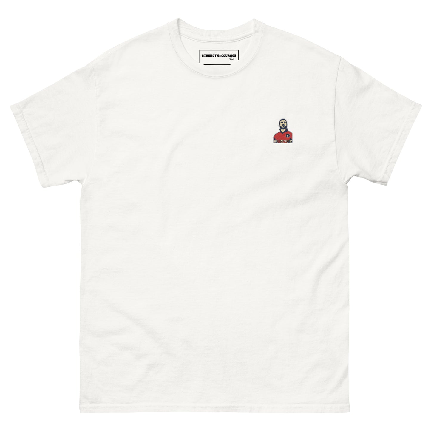 Cotton T-shirt featuring Eric Cantona, the multiple-time Manchester United champion, as the embroidery subject. Vintage style, available from S to 3XL, free shipping, Shop now.