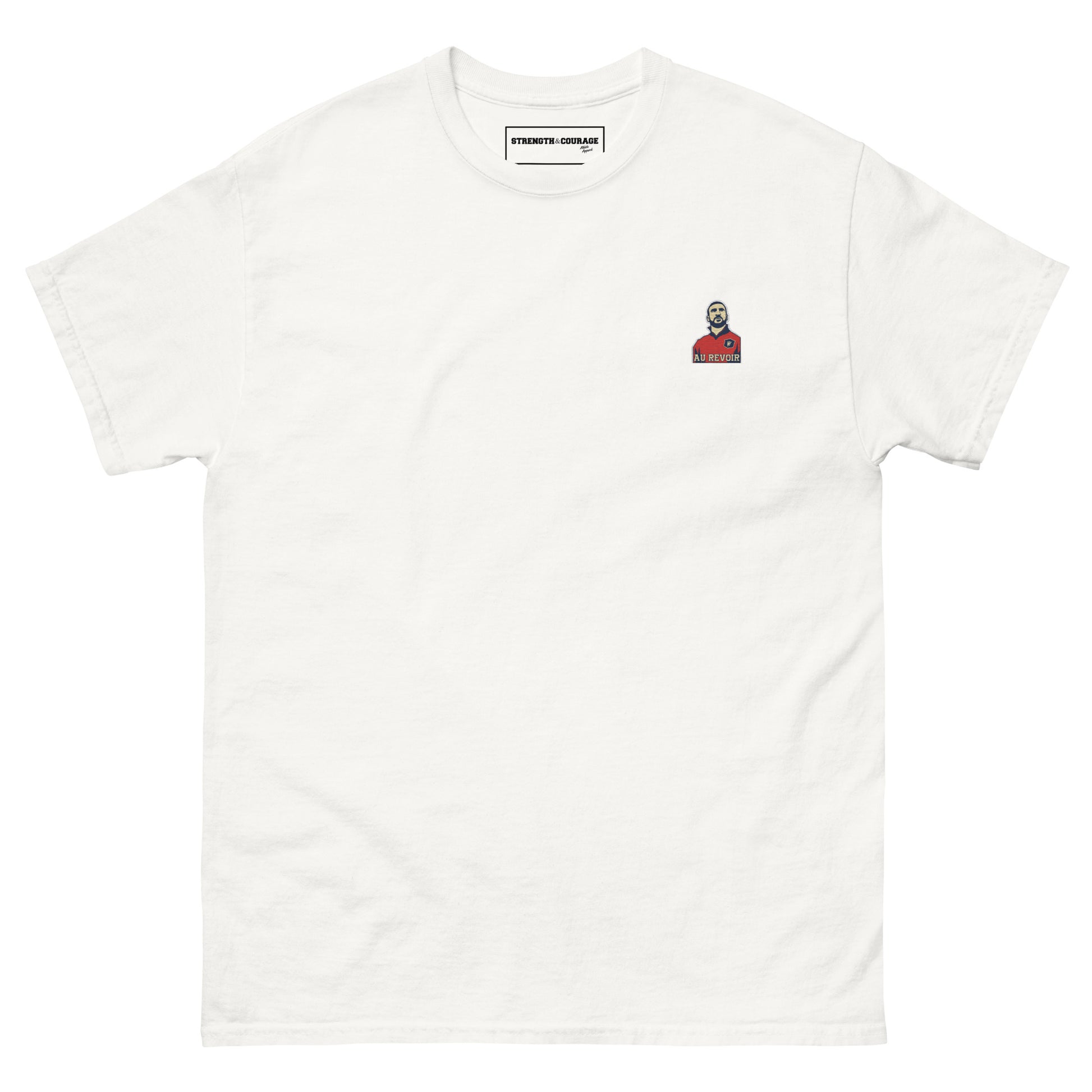 Cotton T-shirt featuring Eric Cantona, the multiple-time Manchester United champion, as the embroidery subject. Vintage style, available from S to 3XL, free shipping, Shop now.