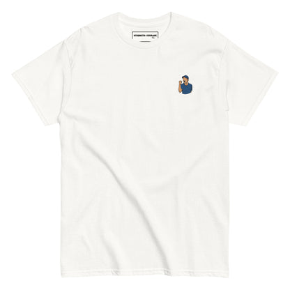 Jannik Sinner embroidered white tennis t-shirt, premium cotton graphic tee.