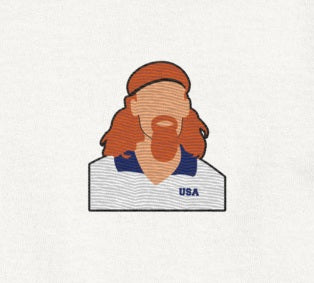 Alexi Lalas USA 1990 World Cup | Embroidered T-Shirt, percfect also as a gift for him.